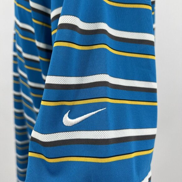Nike Golf Dri-Fit Blue Striped Polo Shirt Men's XL Extra Large - Picture 3 of 9